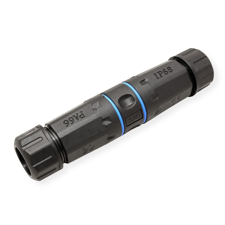 VALUE RJ-45 koppelstuk, afgeschermd, Cat.6A (Class EA), Outdoor/Industrial, zwart