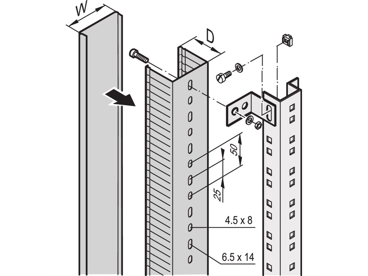 SCHROFF Mounting Kit for Cable Channel