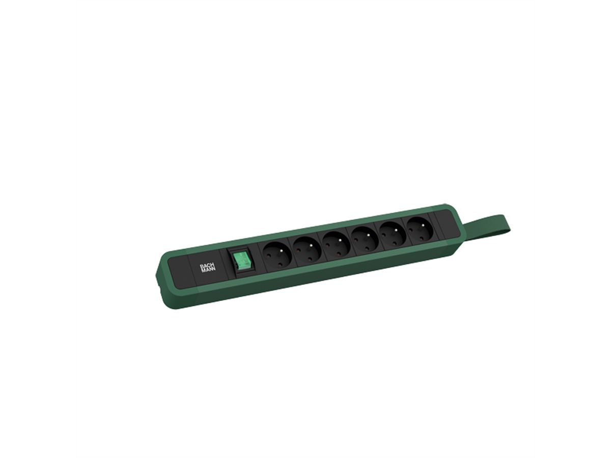 BACHMANN PRIMO 2 6xUTE 1xswitch with loop 2.0m CEE7/7 RAL6028