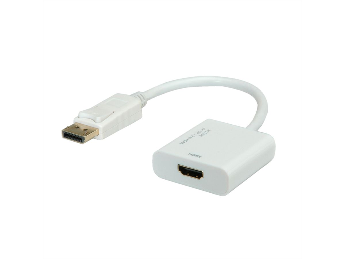 ROLINE 4K DisplayPort/HDMI Adapter, v1.2, DP Male - HDMI Female, Actief