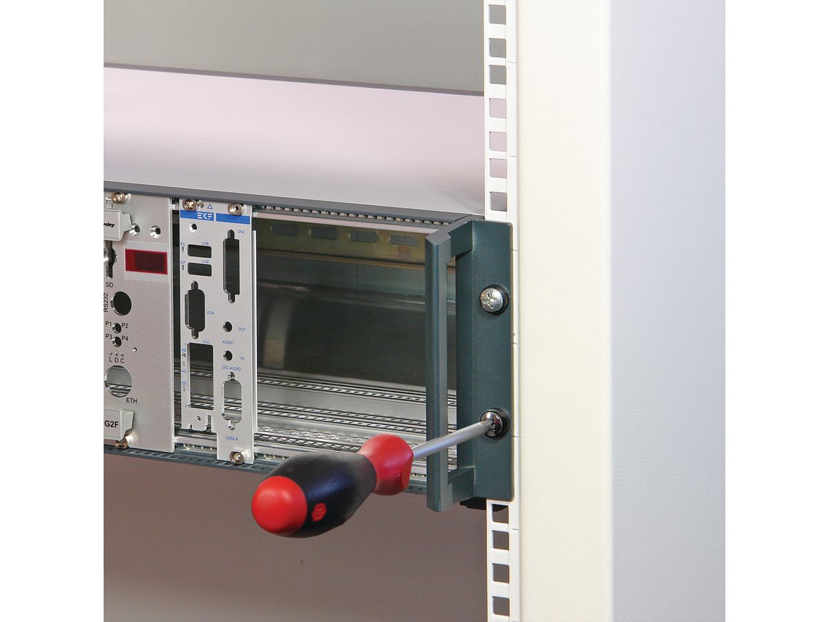 SCHROFF RatiopacPRO 19" rackmontagekast, achteraf te monteren afscherming met handgrepen, 2 HE, 84 PK, 255 mm