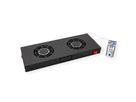 ROLINE 19-inch ventilatorunit 2 ventilatoren, Thermostaat zwart