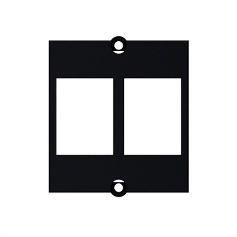 BACHMANN maatwerk module frame 2x Keystone met metalen beugel, zwart