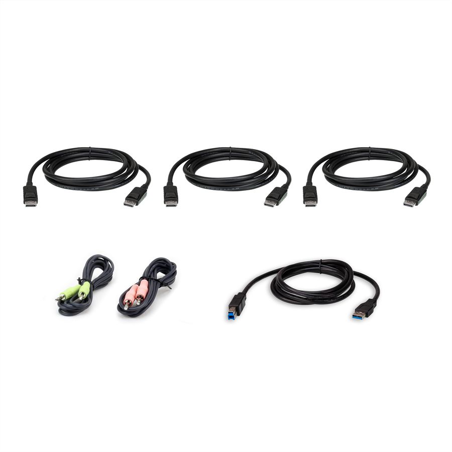 ATEN 2L-7D02UDPX6 1,8 M USB DisplayPort Triple Display KVM Kabel-Set, schwarz, 1,8 m
