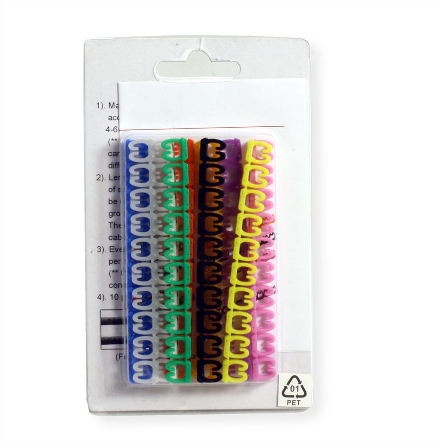 VALUE kabelmarkeerset voor patchkabels, 10 x 10 stuks, 4 - 5.5mm, veelkleurig