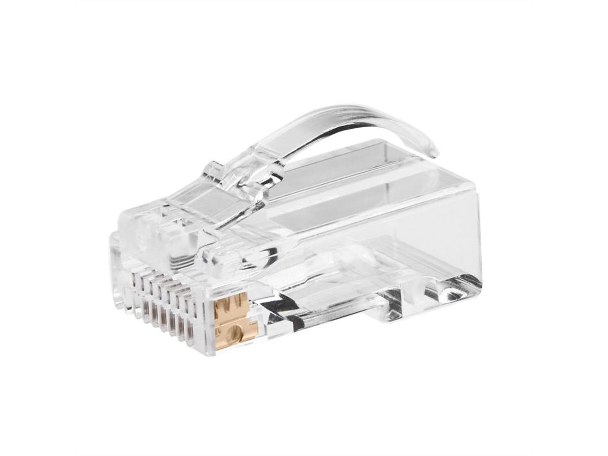 ROLINE RJ45 Stecker, ungeschirmt, Cat.6/6A (Class E/EA), einfacher Durchgang, für Massiv-/Litzendraht, 10 St.