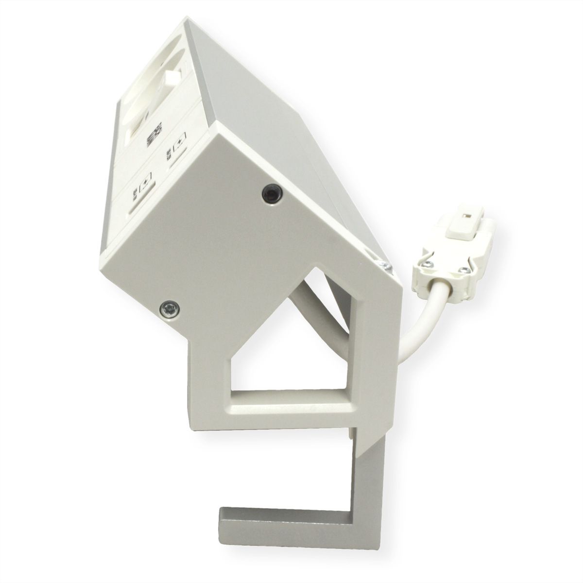 BACHMANN DESK2 ALU WHITE 2xUTE 1xUSB A/C 22W 1xswitch 0.2m