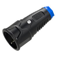 BACHMANN Schutzkontaktkupplung Gummi CEE7/3, IP20, schwarz / blau