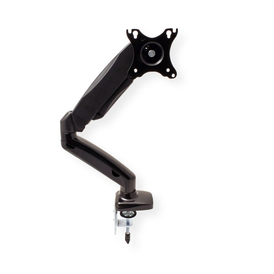 VALUE LCD Monitor Stand Pneumatic, Desk Clamp, Pivot, 5 Joints, black