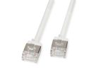 ROLINE U/FTP DataCenter Patchkabel Cat.6A (Klasse EA), LSOH, dun, extra korte stekker, wit, 2 m