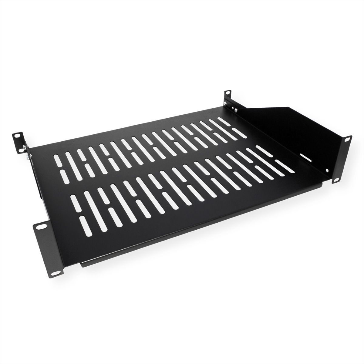 VALUE 19"-Fixed Shelf, 485 x 350mm, 2U, max. 25kg, black