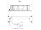 BACHMANN POWER FRAME 3xCEE7/3, Power 2.0m AEH incl. mounting plug