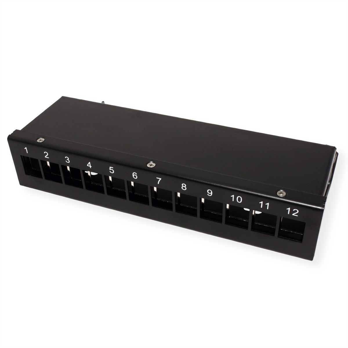VALUE Keystone module houder, 12 Poorts, zwart