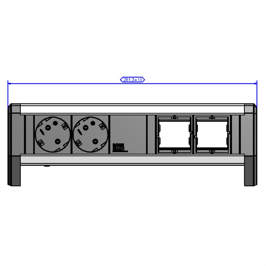 BACHMANN DESK 2x geaard stopcontact, 2x ABD GST18