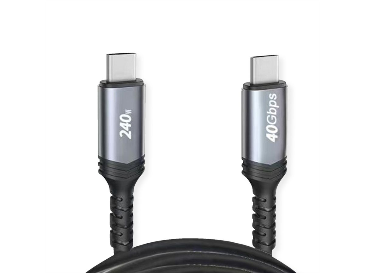 VALUE USB4 Gen3x2 Kabel, C-C, M/M, 40Gbit/s, 240W , zwart, 1 m