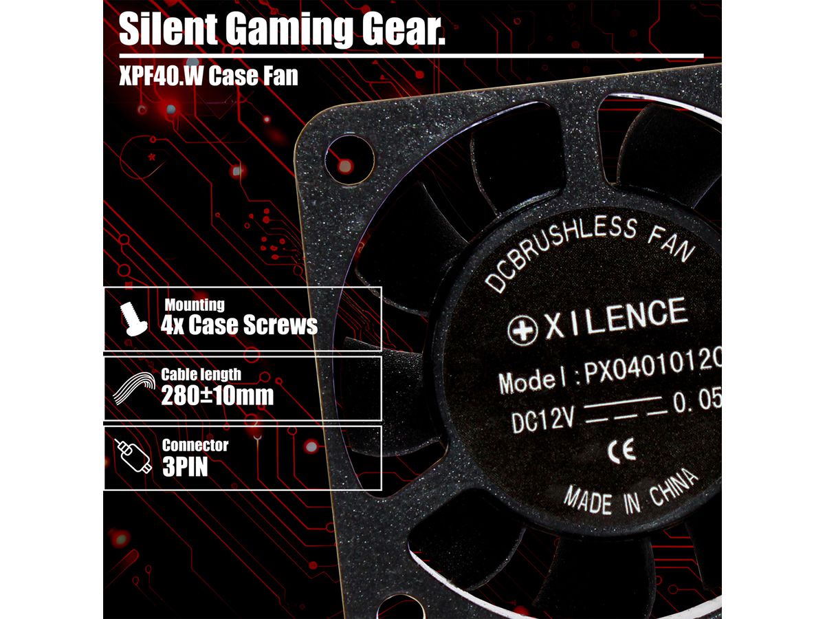 Xilence XPF40.W 40mm Case Fan, 3PIN, White Box