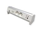 BACHMANN DESK 2xUTE 1xUSB A/C 22W 1xSwitch GST18 RAL9010