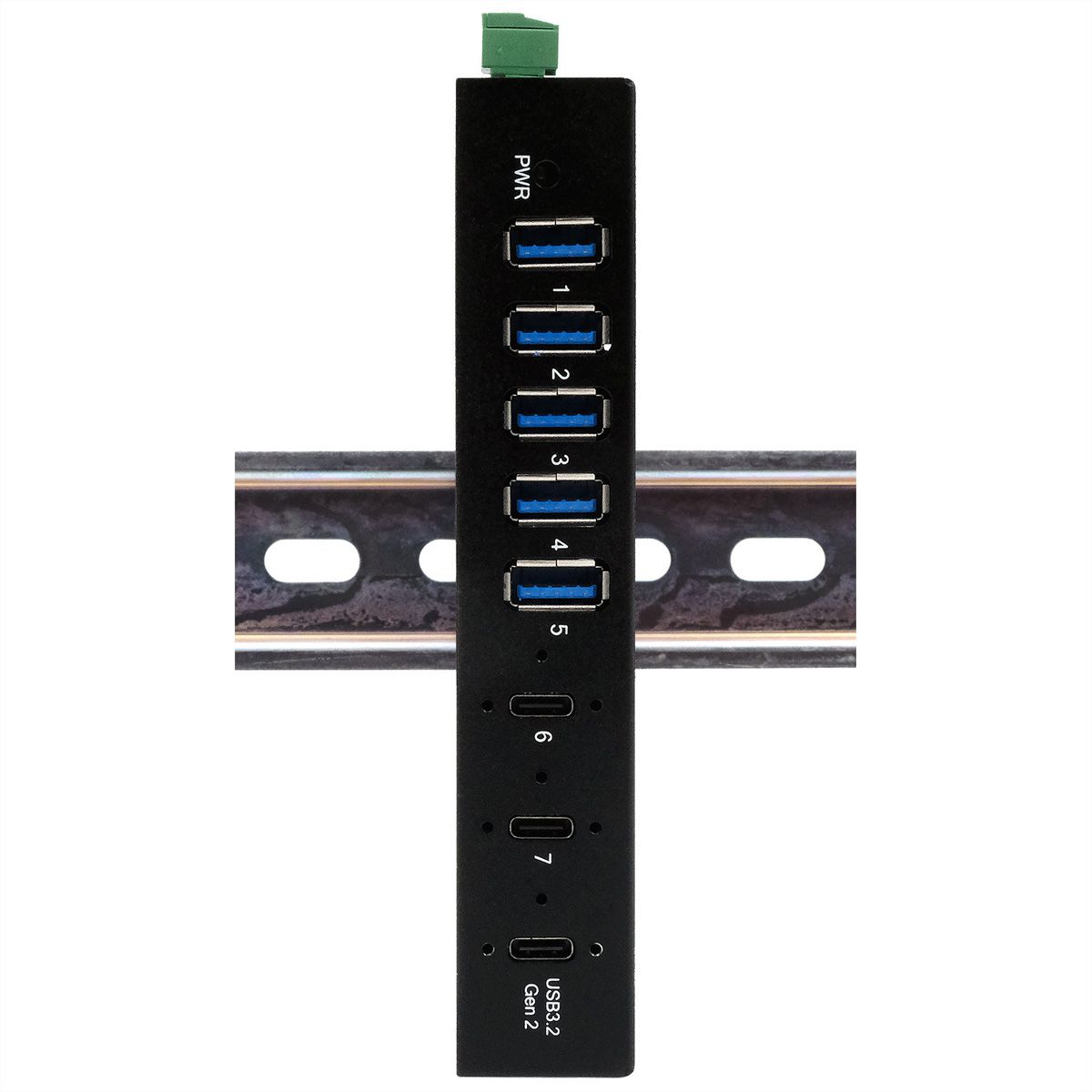 EXSYS EX-12297HMS 7 Port USB 3.2 Gen 2x1 Metall HUB, mit 2x USB-C und 5x USB-A 3.2 Gen 1 Ports
