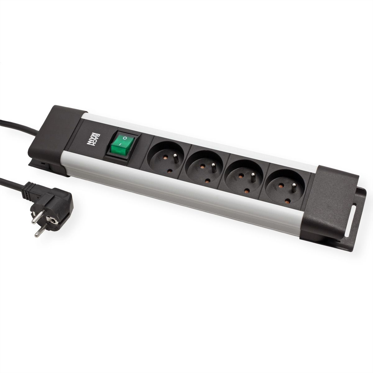 BACHMANN CONNECTUS 4xUTE, 1xSchalter 2,0m CEE7/7 Grau