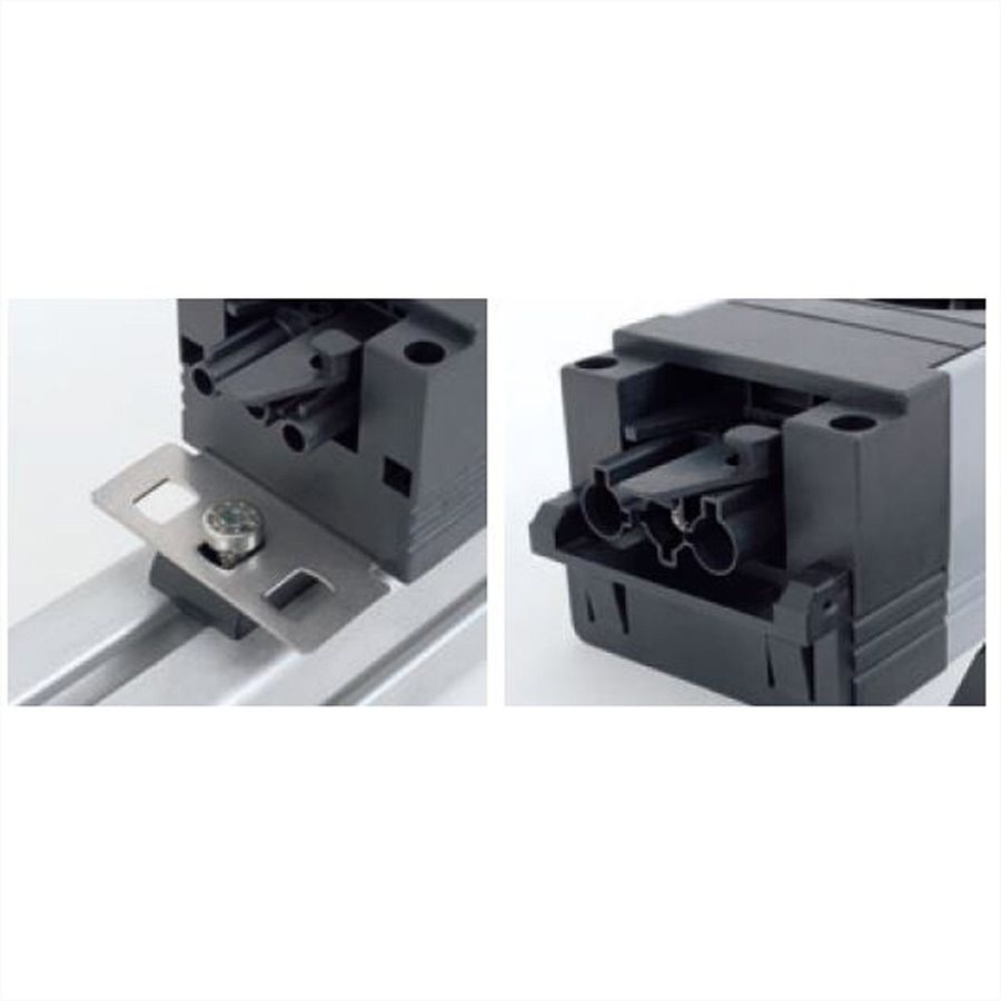 BACHMANN STEP BASE 5x earthing contact, black