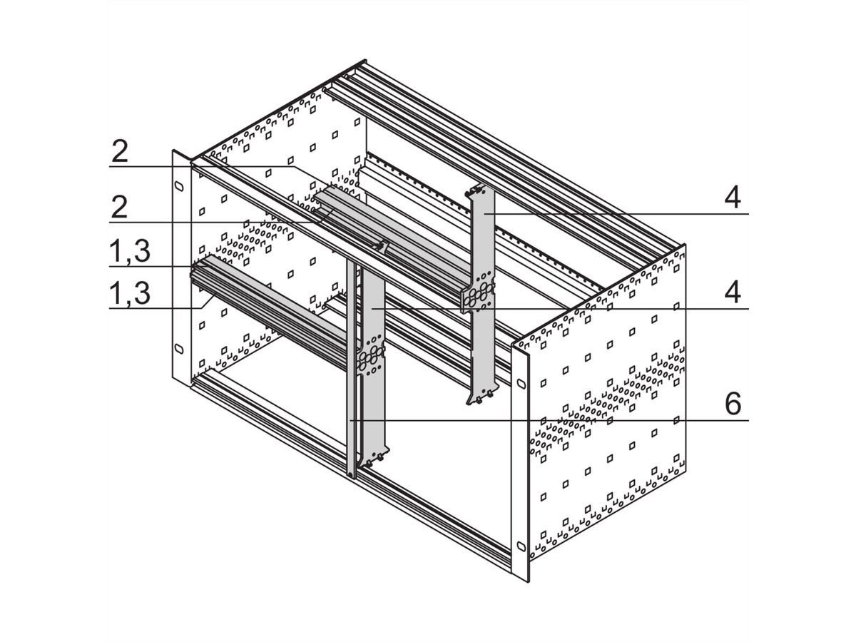 SCHROFF Combined Mounting Kit for Chassis, 42:40 HP