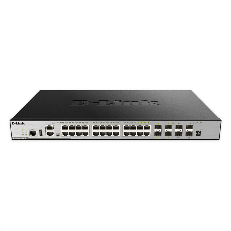 D-Link DGS-3630-28TC/SI/E 28-Poorts Layer 3 Gigabit Stack Switch (SI)