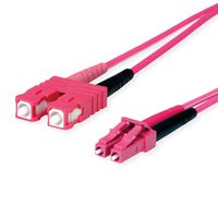 TELEGÄRTNER glasvezel kabel 2x G50/125 OM4, 1x SC Duplex - 1x LC Duplex , violet, 1 m