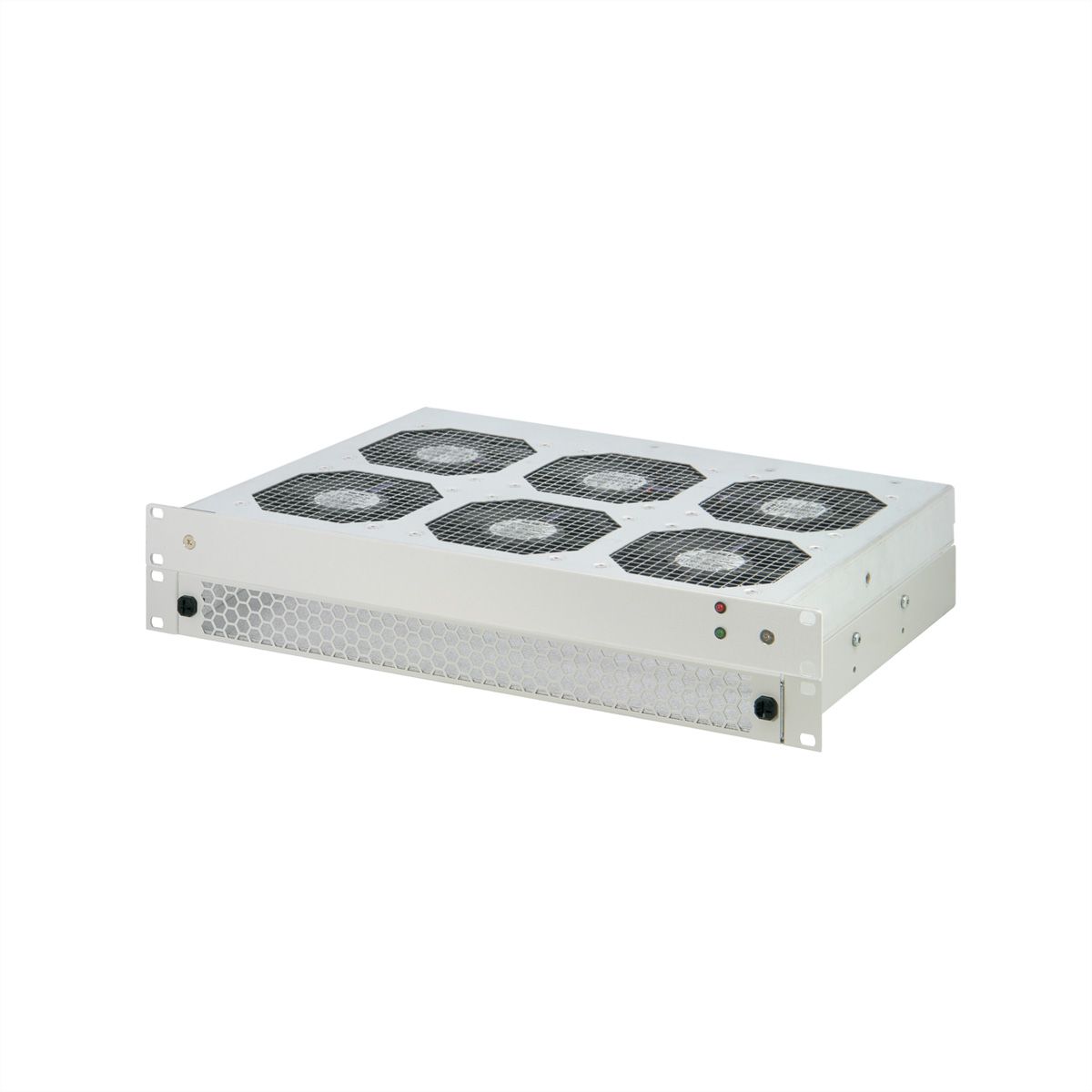 SCHROFF 1 U Luchtrooster voor 19" ventilatorkast, 6 ventilatoren, vooraan geperforeerd, 330 mm, RAL 9005
