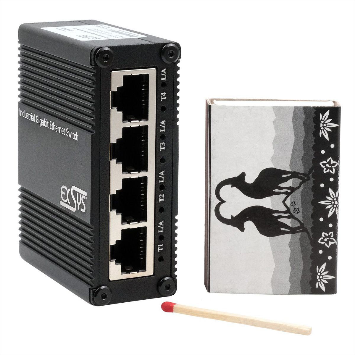 EXSYS EX-62021 5-poorts industriële Gigabit Micro Switch, Ongemanaged, USB-C voeding