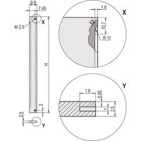 SCHROFF Frontpaneel, Refrofit afscherming, 3 HE, 2,5 mm, Al, geanodiseerd, onbehandelde randen