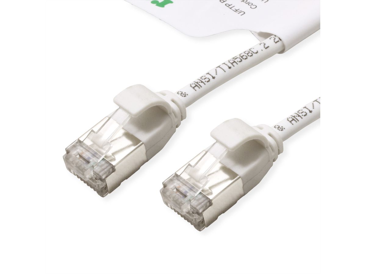 ROLINE GREEN U/FTP DataCenter Patch Cord Cat.6A (Class EA), LSOH, slim, white, 5 m