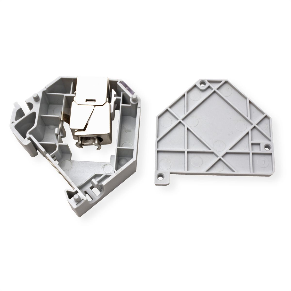 ROLINE Keystone Holder, empty, DIN-RAIL, 45°