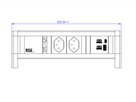 BACHMANN DESK 2xCH 0° 1xUSB A/C 22W GST18 RAL9010