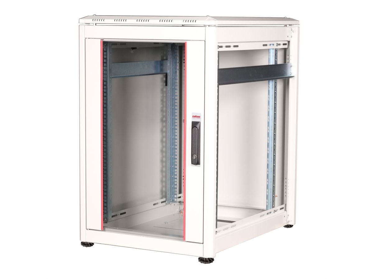 ROLINE 19-inch Network Cabinet Pro 16 U, 600x800 WxD glass door grey