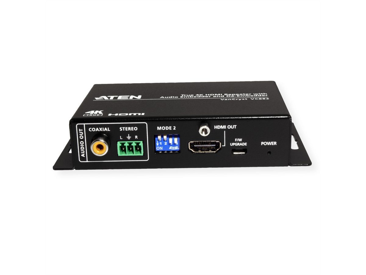 ATEN VC882 True 4K HDMI Repeater met Audio Embedder en De-Embedder