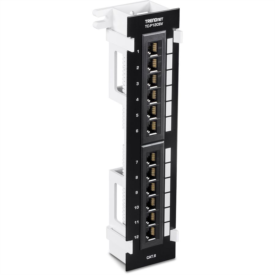 TRENDnet TC-P12C6V Patchpaneel, 12-poorts wandmontage Cat.6 niet afgeschermd