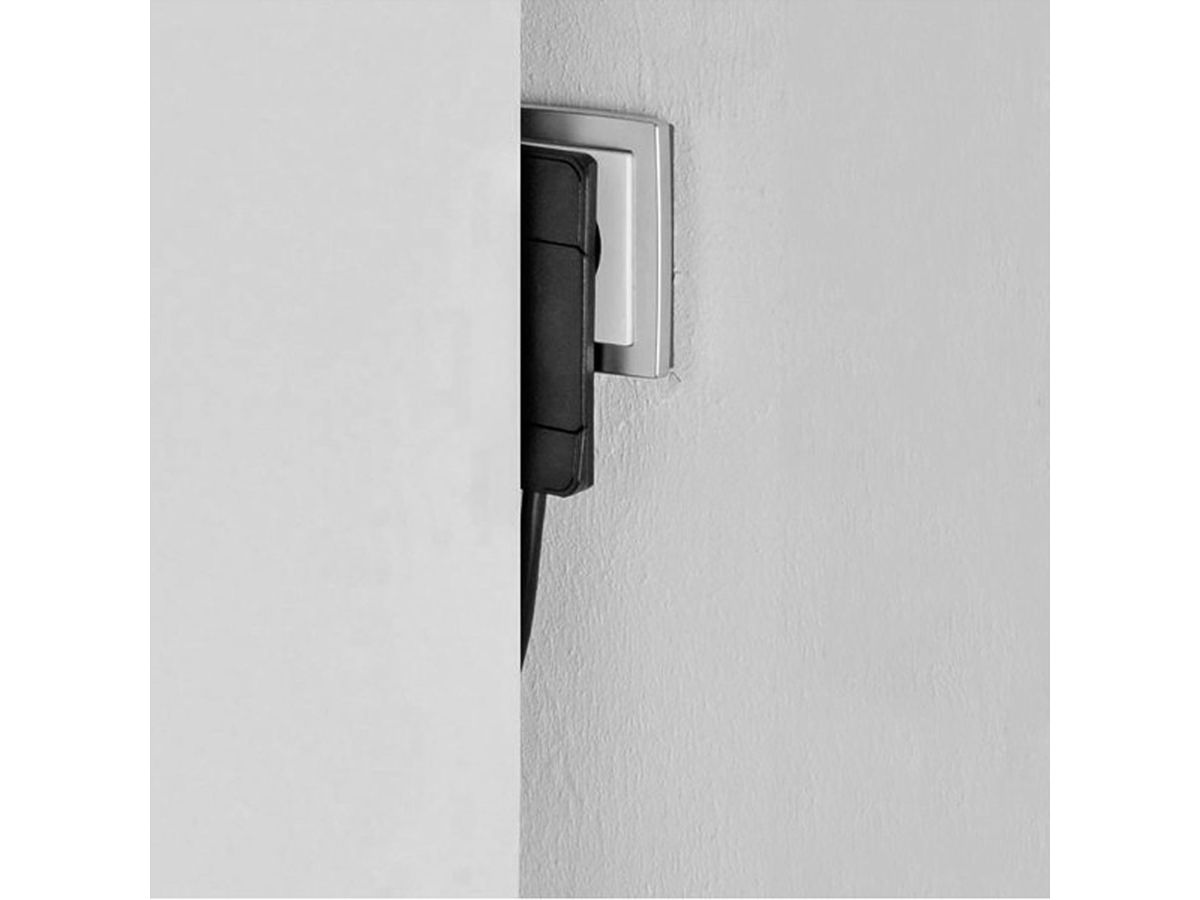 BACHMANN SmartPlug platte stekker, met 3x geaard stopcontact, zwart, 1,6 m