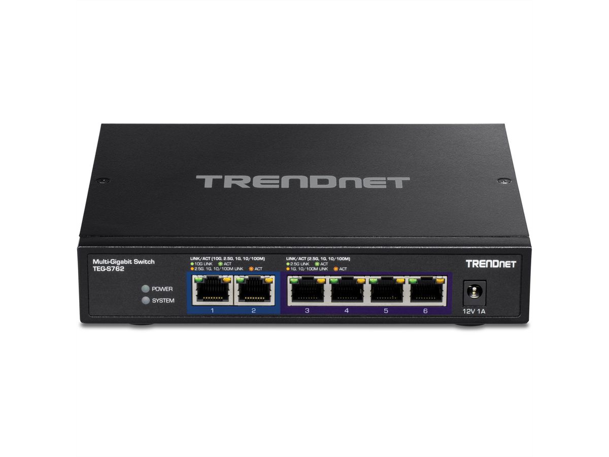 TRENDnet TEG-S762 6-poorts 10G switch, zwart