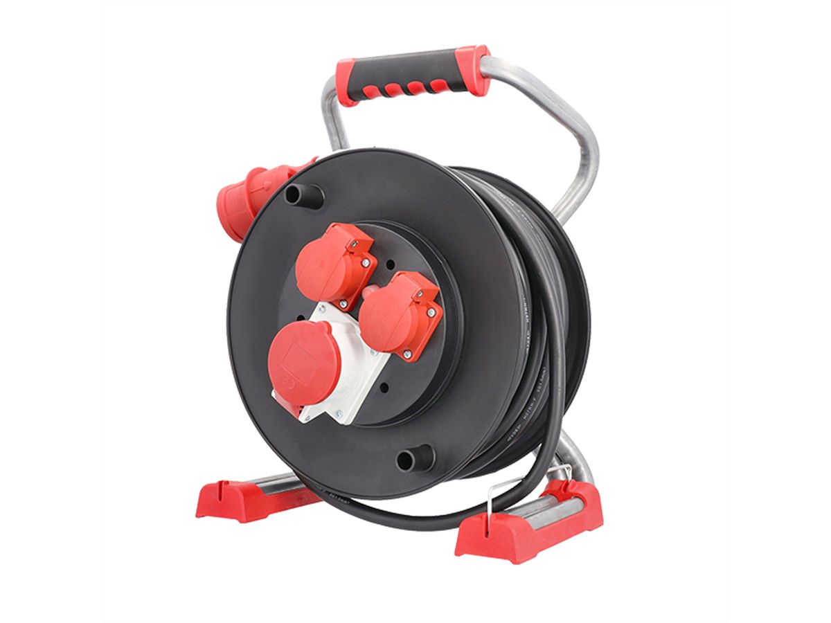 BACHMANN professional CEE cable reel 3xCEE7/3 H07RN-F 3G1.5mm² 25m