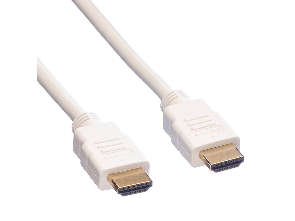 ROLINE HDMI High Speed kabel met Ethernet, wit, 2 m