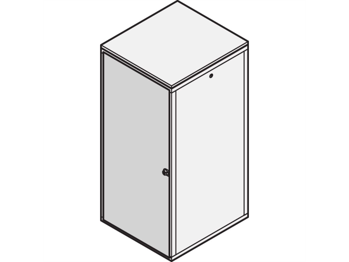 SCHROFF Eurorack Steel Door, 120° Opening Angle, RAL 7035, 25 U 600W