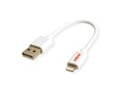 ROLINE Lightning to USB Cable for iPhone, iPod, iPad, white, 0.15 m