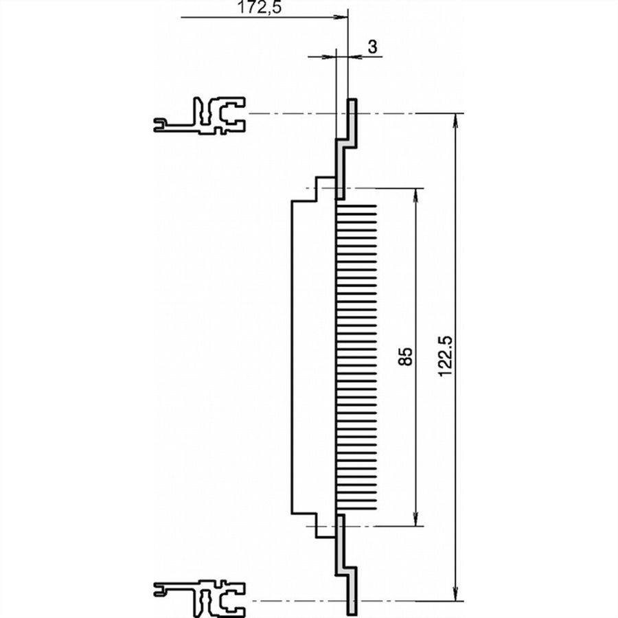 SCHROFF Z-Rail for Connector, DIN 41617, 31-pin, 40 HP