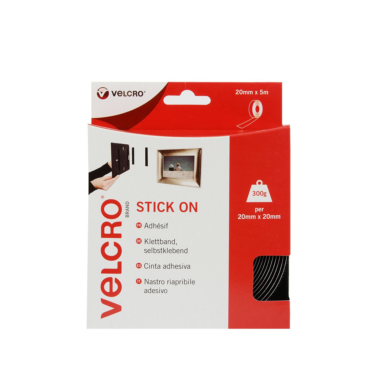 VELCRO® zelfklevend klittenband 20 mm x 5 m zwart