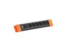 BACHMANN CONNECTUS 6xUTE, 1xSchalter 2,0m CEE7/7 Schwarz/Orange