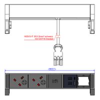 BACHMANN DESK2 2xUK 1xUSB A/C 22W 1xCM, 0.2m GST18 RAL9010 United Kingdom