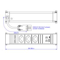 BACHMANN POWER FRAME M 3xCH, 1xUSB A&C 22W Charger 0.2m GST18 Switzerland