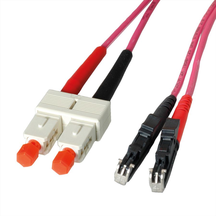 LEONI LWL-Kabel duplex 50/125µm OM4, R&M E2000 / Suhner SC, 20 m