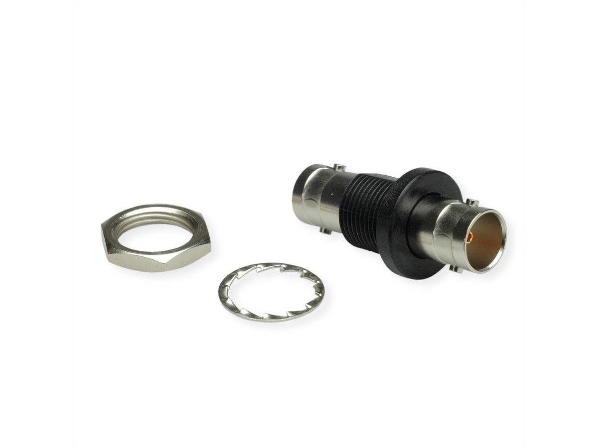 TELEGÄRTNER BNC Panel Adaptor, Panel Mounting HDTV 75 Ohm with insulating flange f-f
