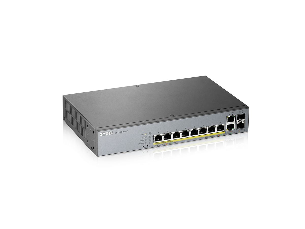 Zyxel GS1350-12HP-EU0101F network switch Managed L2 Gigabit Ethernet (10/100/1000) Power over Ethernet (PoE) Grey